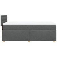 vidaXL Boxspringbett mit Matratze Dunkelgrau 80x200 cm Stoff