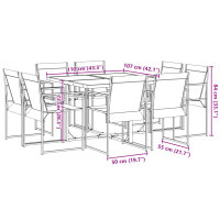 vidaXL 9-tlg. Garten-Essgruppe Schwarz Textilene