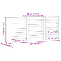 vidaXL Heizk&ouml;rperverkleidung Betongrau 205x21,5x83,5 cm Holzwerkstoff