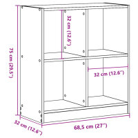 vidaXL B&uuml;cherregal Wei&szlig; 68,5x32x75 cm Holzwerkstoff