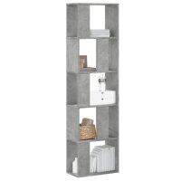 vidaXL B&uuml;cherregal 5 B&ouml;den Betongrau 45x23,5x162,5 cm Holzwerkstoff