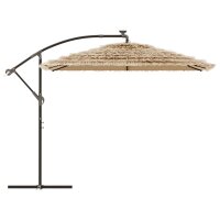 vidaXL Sonnenschirm mit LED und Stahlmast Braun 269x269x235 cm