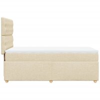 vidaXL Boxspringbett mit Matratze Creme 90x190 cm Stoff