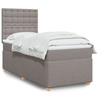 vidaXL Boxspringbett mit Matratze Taupe 90x190 cm Stoff