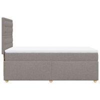 vidaXL Boxspringbett mit Matratze Taupe 90x190 cm Stoff