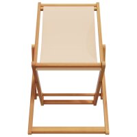 vidaXL Strandst&uuml;hle 2 Stk. Klappbar Beige Stoff und Massivholz