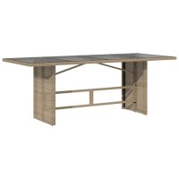 vidaXL 9-tlg. Garten-Essgruppe mit Kissen Beige Poly Rattan