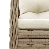 vidaXL 9-tlg. Garten-Essgruppe mit Kissen Beige Poly Rattan