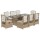 vidaXL 9-tlg. Garten-Essgruppe mit Kissen Beige Poly Rattan