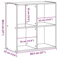 vidaXL B&uuml;cherregal Grau Sonoma 68,5x32x68,5 cm Holzwerkstoff