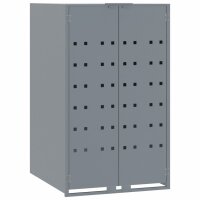 vidaXL M&uuml;lltonnenbox f&uuml;r 5 Tonnen Grau 345x79x117 cm Stahl