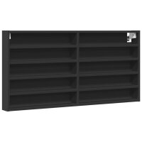 vidaXL Vitrinenschrank Schwarz 100x8,5x50 cm Holzwerkstoff