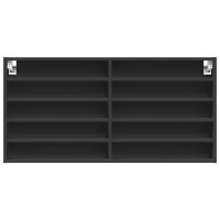 vidaXL Vitrinenschrank Schwarz 100x8,5x50 cm Holzwerkstoff