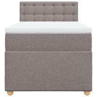 vidaXL Boxspringbett mit Matratze Taupe 90x200 cm Stoff