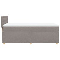 vidaXL Boxspringbett mit Matratze Taupe 90x200 cm Stoff