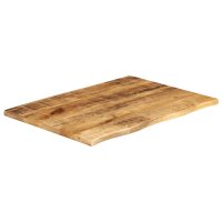 vidaXL Tischplatte 90x60x2,5 cm Baumkante Massivholz Raues Mangoholz