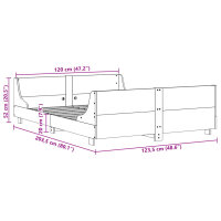 vidaXL Massivholzbett ohne Matratze Wei&szlig; 120x200 cm Kiefernholz