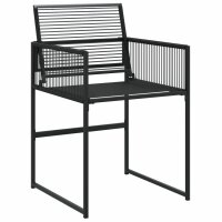 vidaXL 9-tlg. Garten-Essgruppe Schwarz Poly Rattan