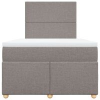 vidaXL Boxspringbett mit Matratze Taupe 120x190 cm Stoff