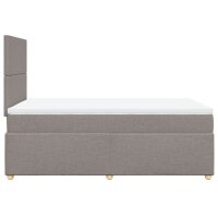 vidaXL Boxspringbett mit Matratze Taupe 120x190 cm Stoff