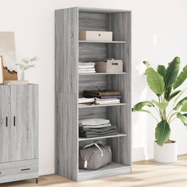 vidaXL Kleiderschrank Grau Sonoma 80x50x200 cm Holzwerkstoff