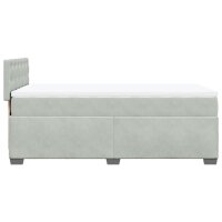 vidaXL Boxspringbett mit Matratze Hellgrau 100x200 cm Samt