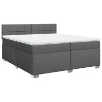 vidaXL Boxspringbett mit Matratze Dunkelgrau 200x200 cm Stoff