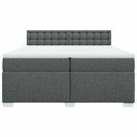 vidaXL Boxspringbett mit Matratze Dunkelgrau 200x200 cm Stoff