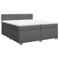 vidaXL Boxspringbett mit Matratze Dunkelgrau 200x200 cm Stoff