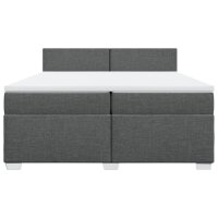 vidaXL Boxspringbett mit Matratze Dunkelgrau 200x200 cm Stoff