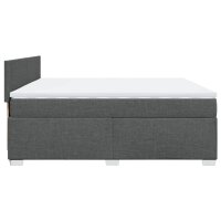 vidaXL Boxspringbett mit Matratze Dunkelgrau 200x200 cm Stoff