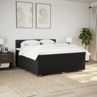 vidaXL Boxspringbett mit Matratze Schwarz 200x200 cm Stoff