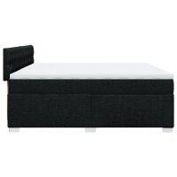 vidaXL Boxspringbett mit Matratze Schwarz 200x200 cm Stoff