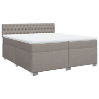 vidaXL Boxspringbett mit Matratze Taupe 200x200 cm Stoff