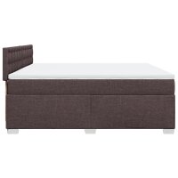 vidaXL Boxspringbett mit Matratze Dunkelbraun 200x200 cm Stoff