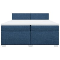 vidaXL Boxspringbett mit Matratze Blau 200x200 cm Stoff