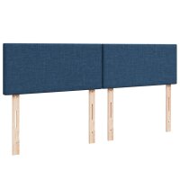 vidaXL Boxspringbett mit Matratze Blau 200x200 cm Stoff