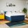 vidaXL Boxspringbett mit Matratze Blau 200x200 cm Stoff