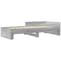 vidaXL Bettgestell Grau Sonoma 90x200 cm Holzwerkstoff