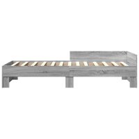 vidaXL Bettgestell Grau Sonoma 90x200 cm Holzwerkstoff