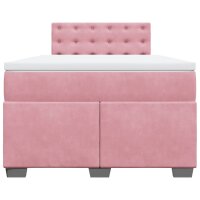 vidaXL Boxspringbett mit Matratze Rosa 120x200 cm Samt