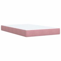 vidaXL Boxspringbett mit Matratze Rosa 120x200 cm Samt