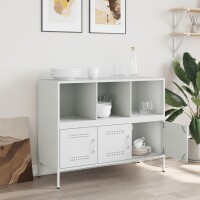 vidaXL Sideboard Wei&szlig; 100,5x39x79 cm Kaltgewalzter Stahl