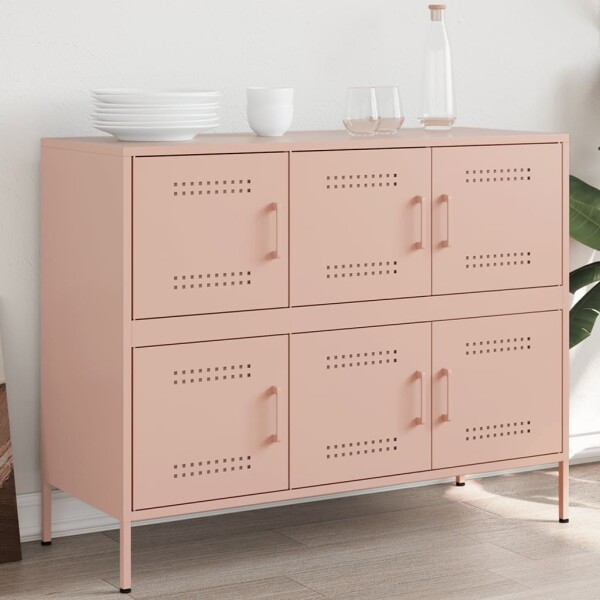 vidaXL Sideboard Rosa 100,5x39x79 cm Kaltgewalzter Stahl