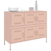 vidaXL Sideboard Rosa 100,5x39x79 cm Kaltgewalzter Stahl