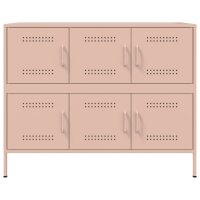 vidaXL Sideboard Rosa 100,5x39x79 cm Kaltgewalzter Stahl