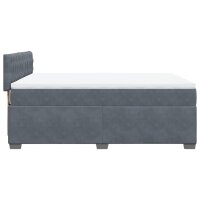 vidaXL Boxspringbett mit Matratze Dunkelgrau 140x200 cm Samt