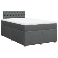 vidaXL Boxspringbett mit Matratze Dunkelgrau 120x190 cm Stoff