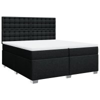 vidaXL Boxspringbett mit Matratze Schwarz 200x200 cm Stoff