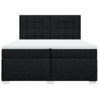 vidaXL Boxspringbett mit Matratze Schwarz 200x200 cm Stoff